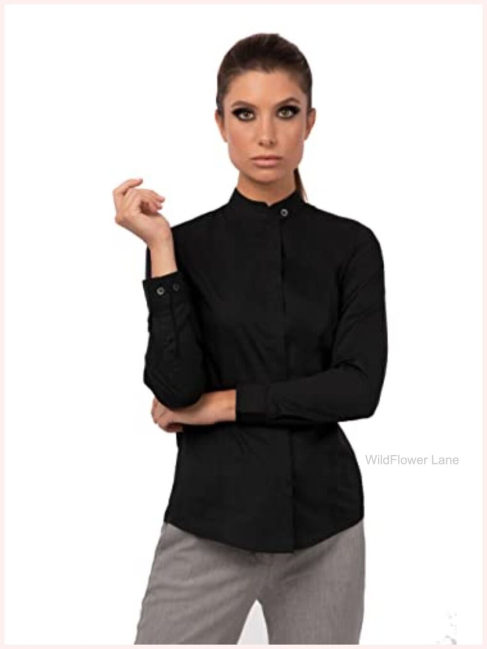 Chef Works Formel Shirt Fitted Long Sleeve Button Closure Work Top